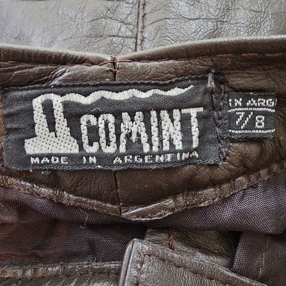 Comint Vintage 80s Retro High Waist Leather Pants in 7/8 - Picture 6 of 6